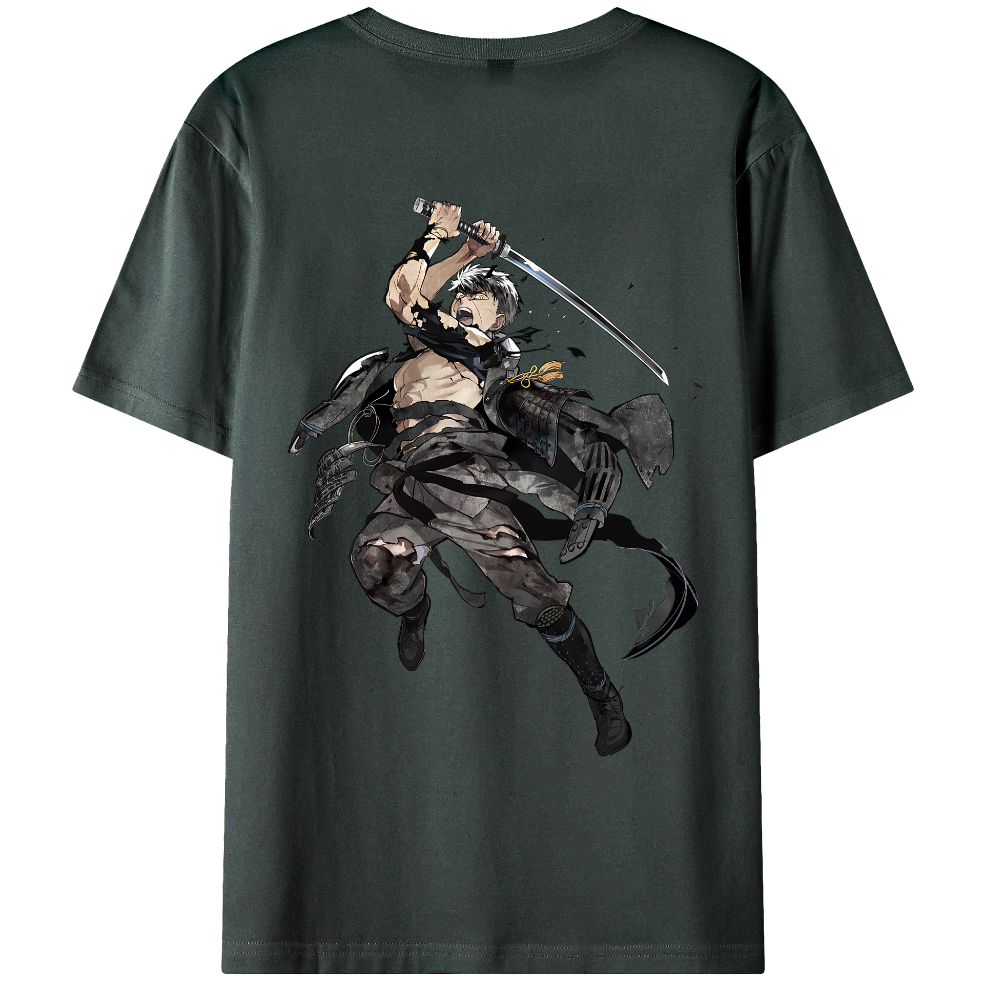 （画像用） 刀剣乱舞 Touken Ranbu 綿100％ メンズ半袖Tシャツ（バックプリント） 通気性